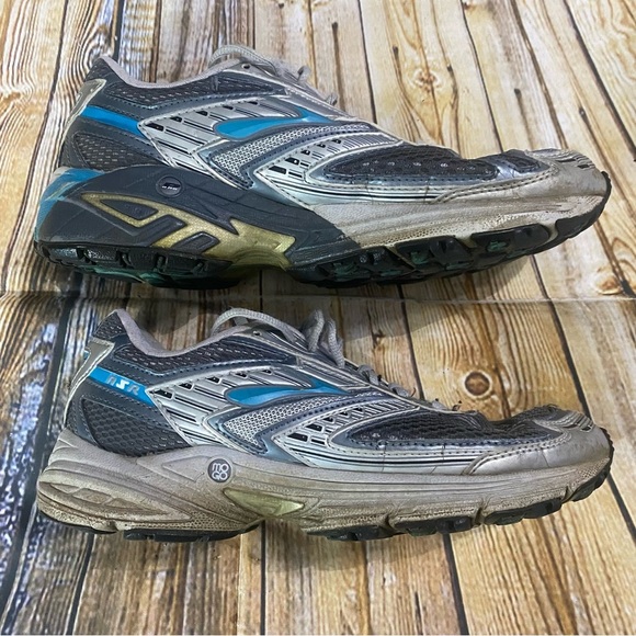 Brooks Womens Size 8.5 Adrenaline ASR Silver Blue Running Shoes - Picture 3 of 5